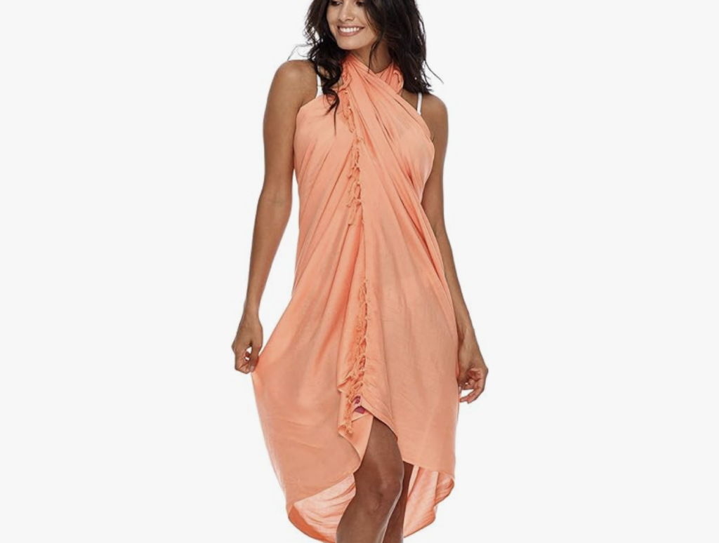 pantone peach fuzz beach cover up, peach beach cover